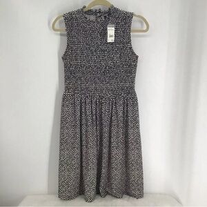 Versona Women’s Smocked Sleeveless Soft Casual Dress Black/White NWT Size Small